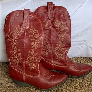 Red cowboy boots